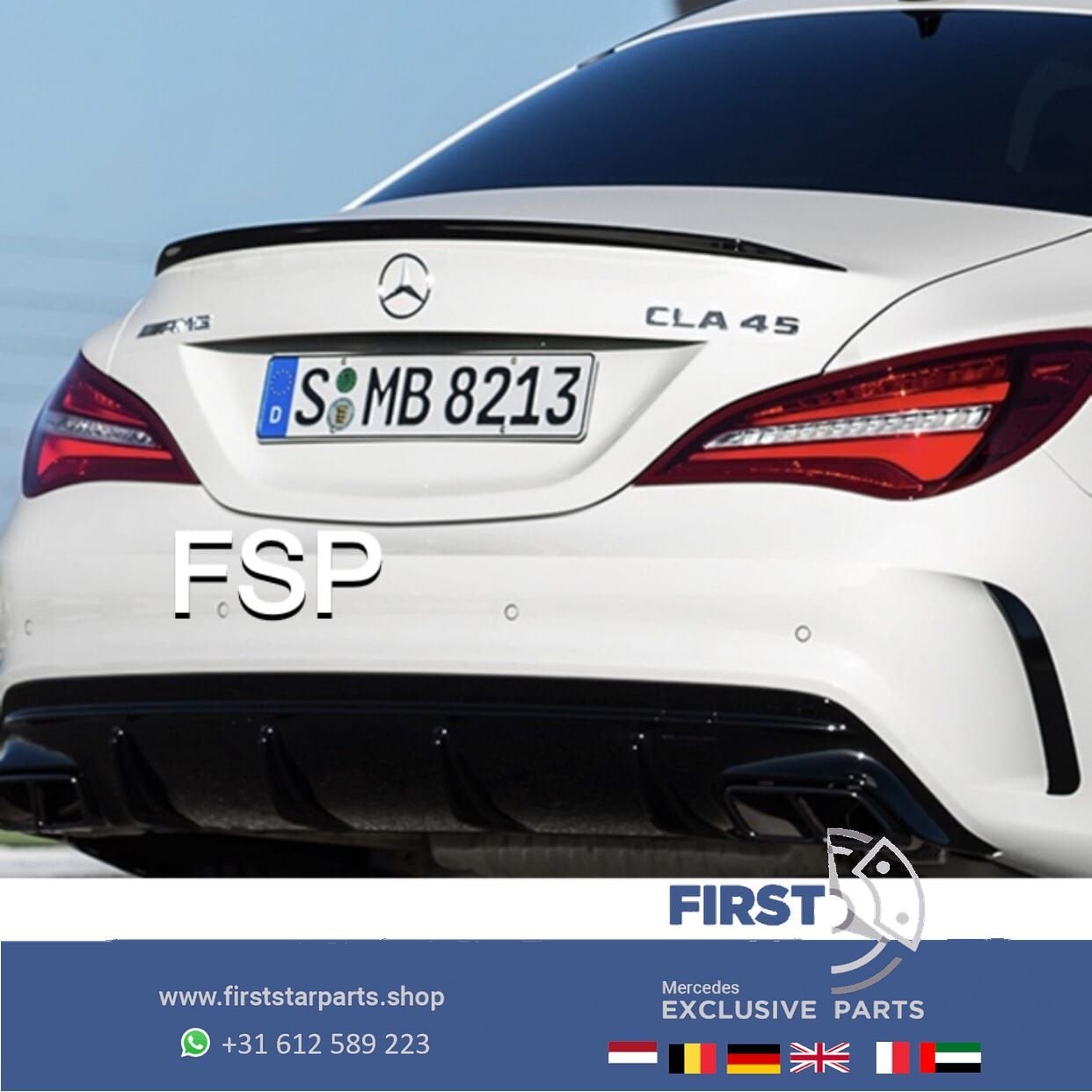 W117 C117 CLA45 AMG LIP ACHTERKLEP SPOILER ZWART Mercedes CL, Gebruikt, Ophalen of Verzenden, Achter, -