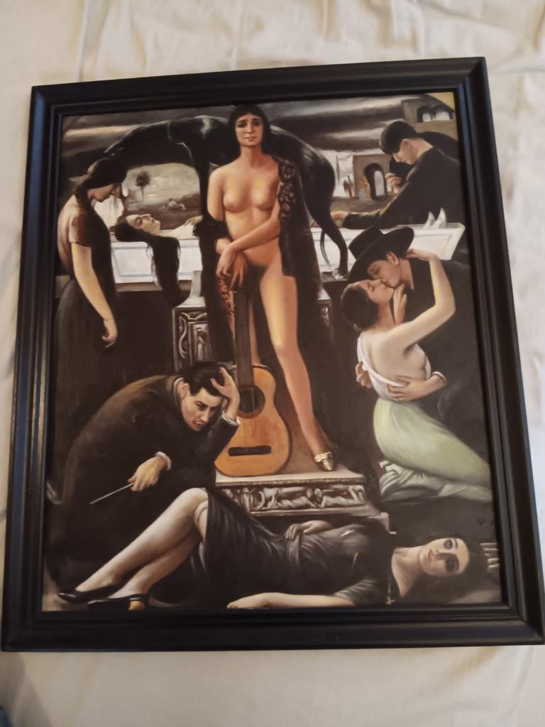 Olieverf schilderij., Antiek en Kunst, Kunst | Schilderijen | Modern, Ophalen