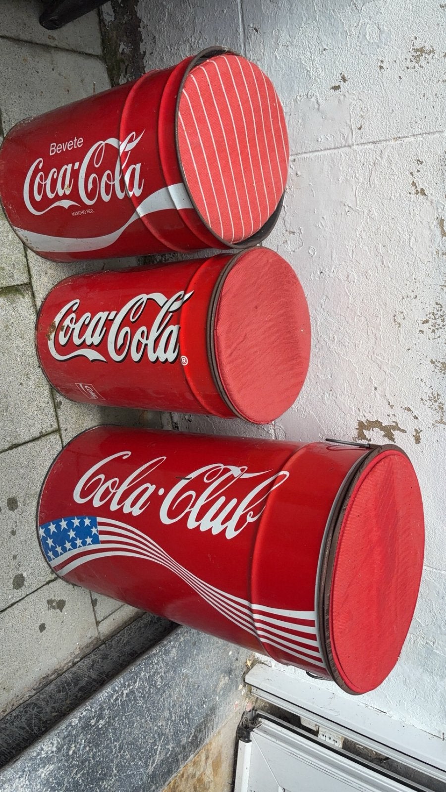 Lot 3 tabouret coca cola avec ancienne canettes, Collections, Enlèvement, Utilisé