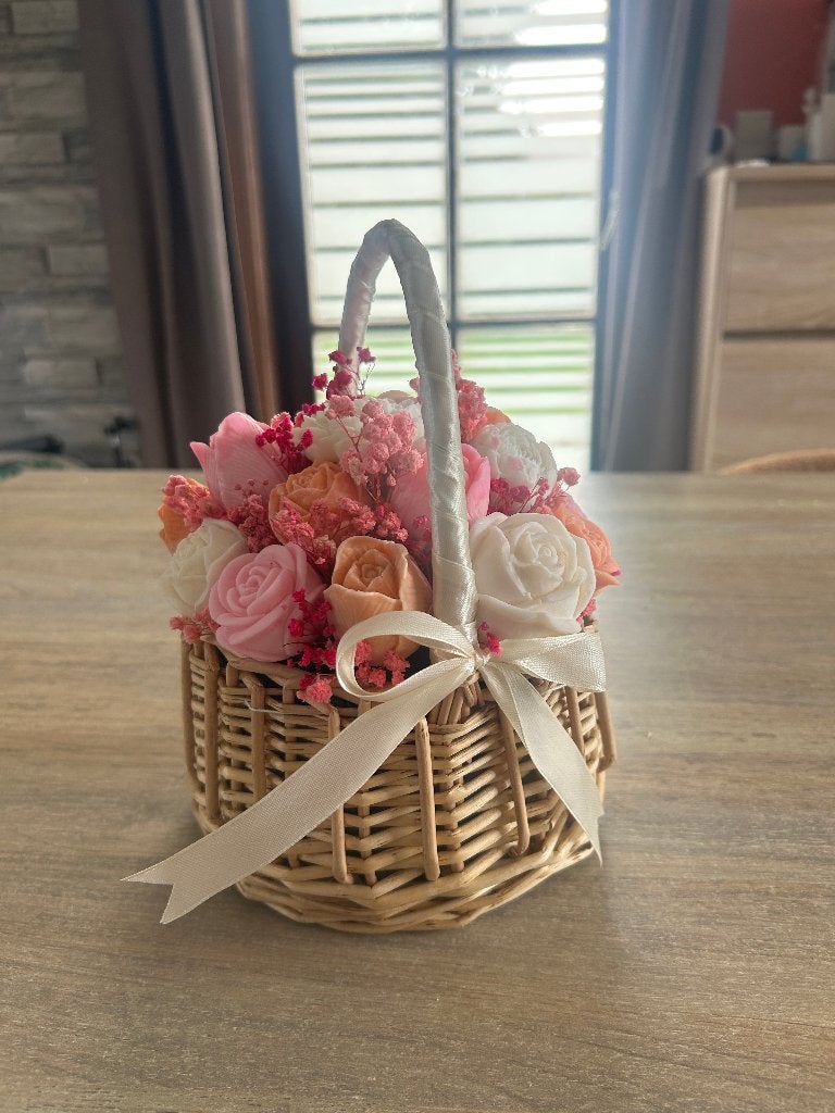Panier fleurs Bougies (fondants) Bio parfum au choix, Maison & Meubles, Enlèvement ou Envoi, Autres marques, Bougie, Orange
