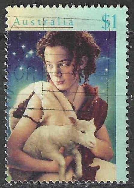 Australie 1996 - Yvert 1544 - Kerstmis - Herder en Lam (ST), Verzenden, Gestempeld