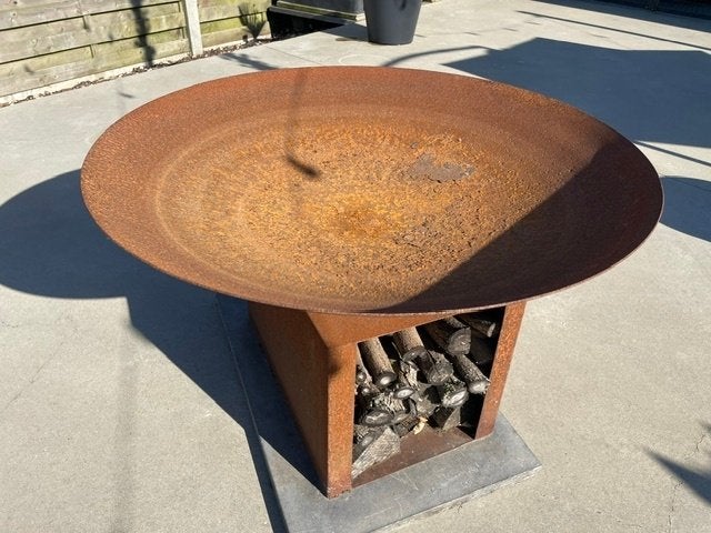 Vuurschaal cortenstaal, Tuin en Terras, Vuurschalen, Ophalen, Zo goed als nieuw