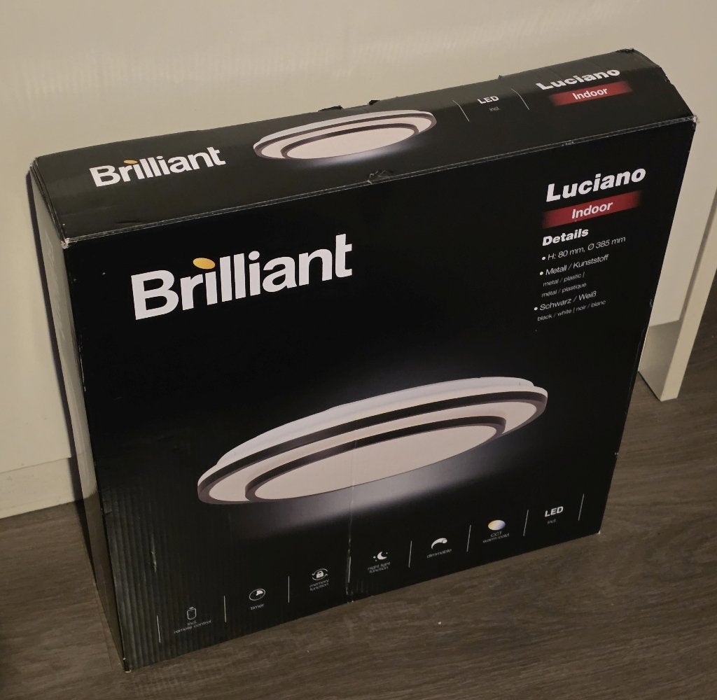 Plafondlamp Brilliant Luciano 38 cm, Ophalen, Dimbaar, Nieuw, Plafondlamp