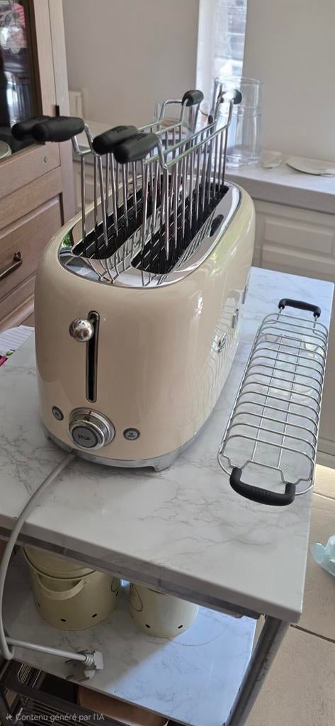 SMEG broodrooster jaren 50 - Cream (model met 4 sne, Ophalen, Uitneembare kruimellade
