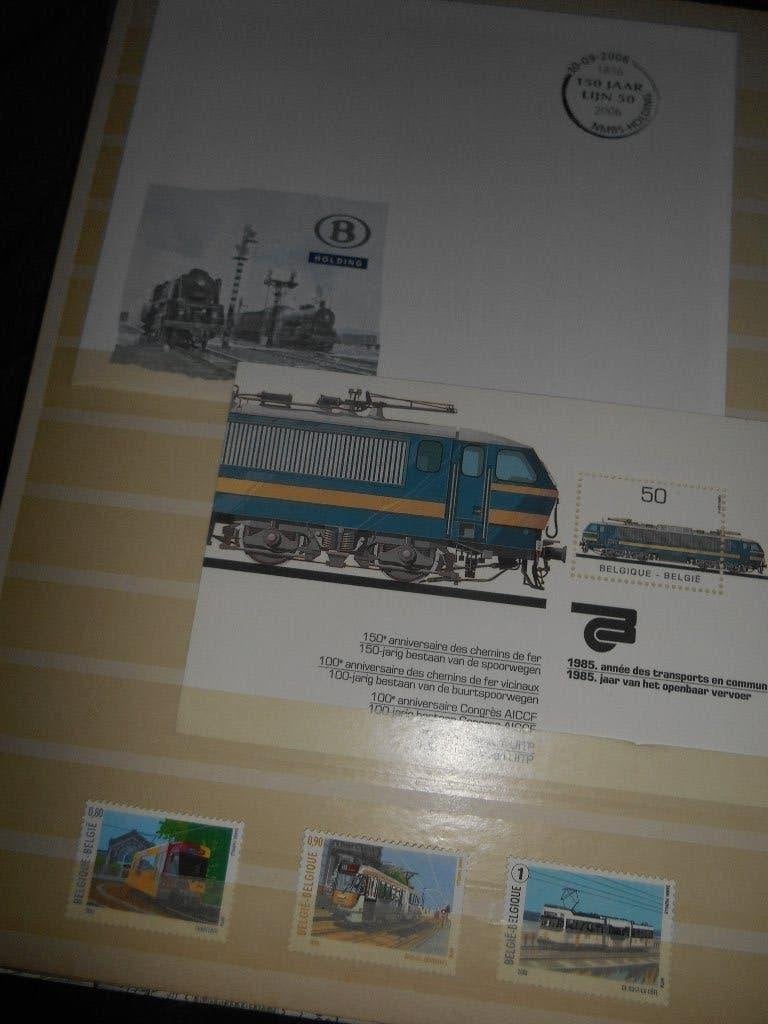 Timbres Belge + feuillet " Trains", Ophalen of Verzenden, Treinen