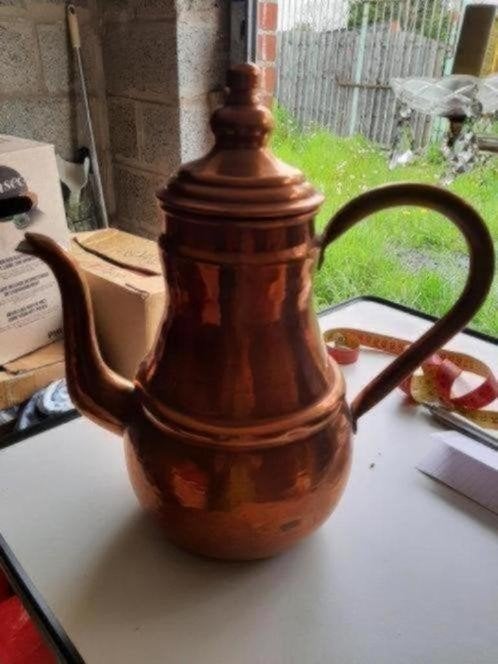 Très belle grande théière en cuivre, Enlèvement, Cuivre