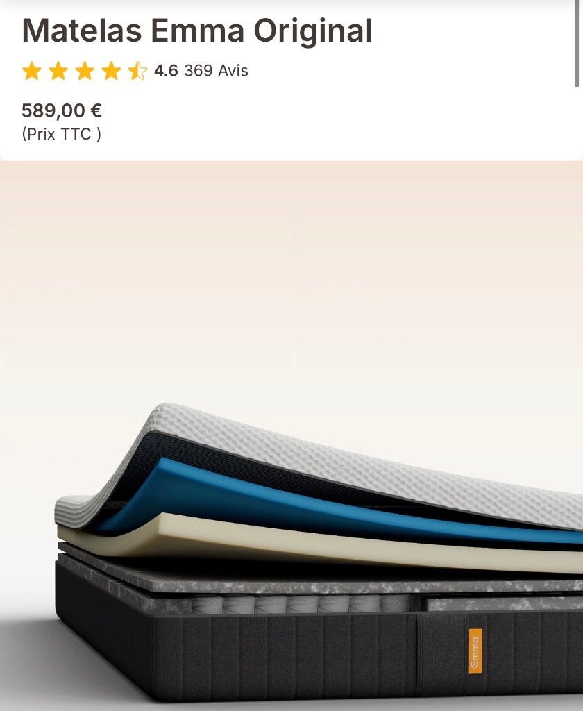 Matelas Emma 90x200. (120euro au lieu de 589euro!), Neuf, 90 cm, Matelas, Enlèvement ou Envoi
