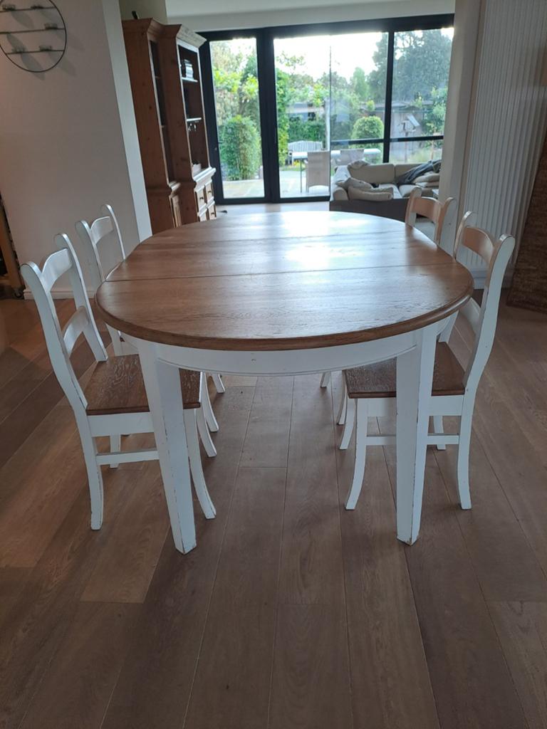 Table et 4 chaises en chêne, Maison & Meubles, Enlèvement