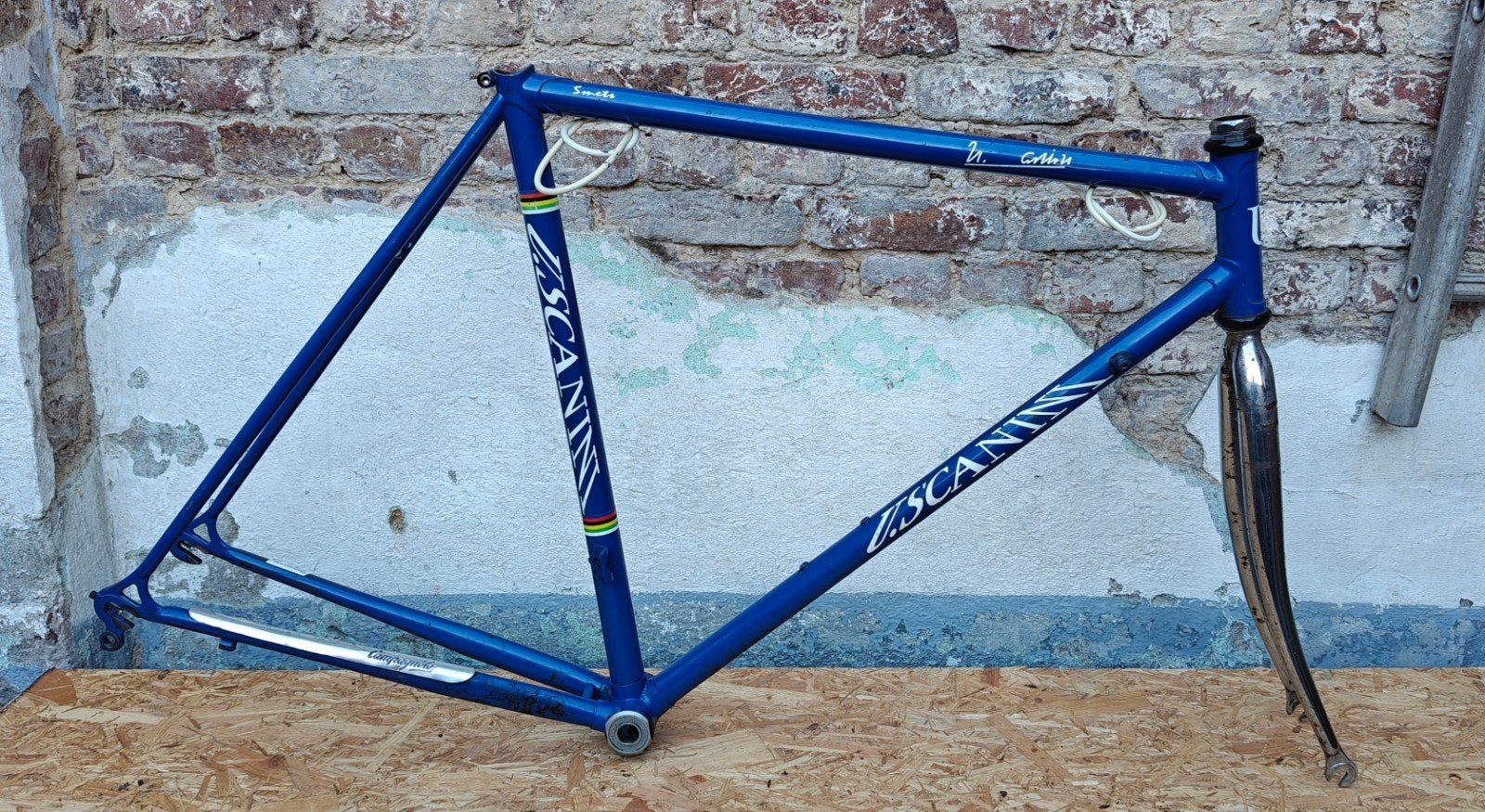 retro stalen koersframe U.Scanini 53-54, Vélos & Vélomoteurs, Enlèvement ou Envoi, Fourche avant, Acier, U.Scanini
