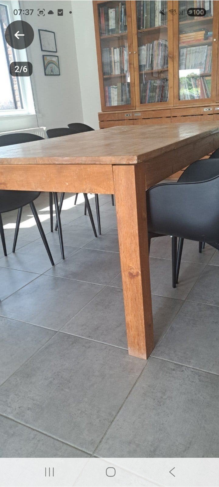 teak houten tafel 180x90, Huis en Inrichting, Tafels | Eettafels, Ophalen, Teakhout, 50 tot 100 cm, Zo goed als nieuw