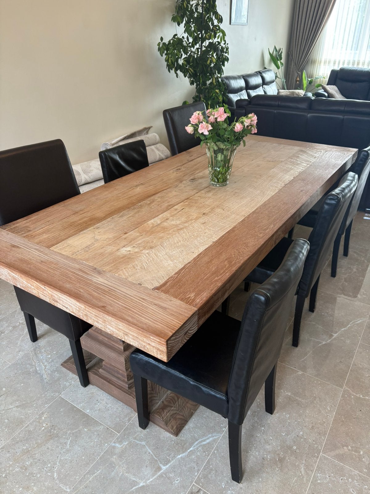 Mooie eiken kloostertafel, Ophalen, Zo goed als nieuw
