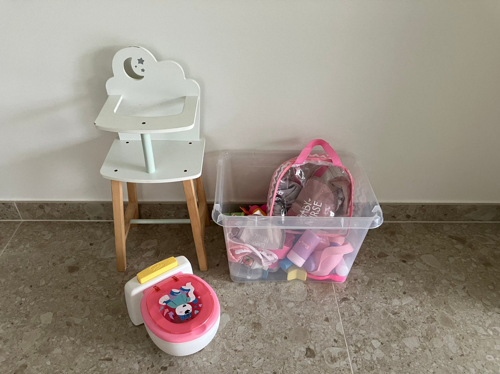 Poppenstoel, -toilet en toebehoren, Kinderen en Baby's, Speelgoed | Poppen, Ophalen, Zo goed als nieuw