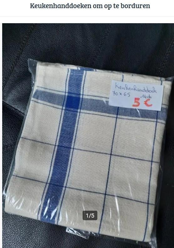 Torchons de cuisine brodés, Enlèvement ou Envoi, Neuf, Broderies à la main, Pièce ou Accessoires
