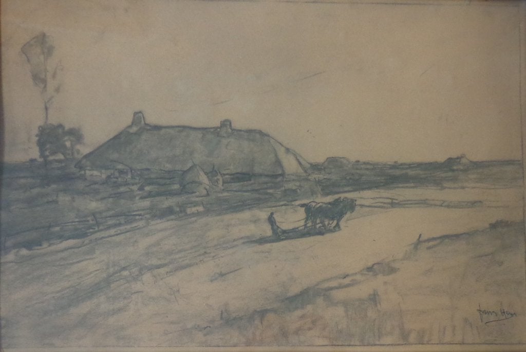FRANS HENS / LANDBOUWER/ ORIGINEEL WERK / 78x110cm / KADER, Antiek en Kunst, Kunst | Schilderijen | Klassiek, Ophalen, Bijzondere lijst
