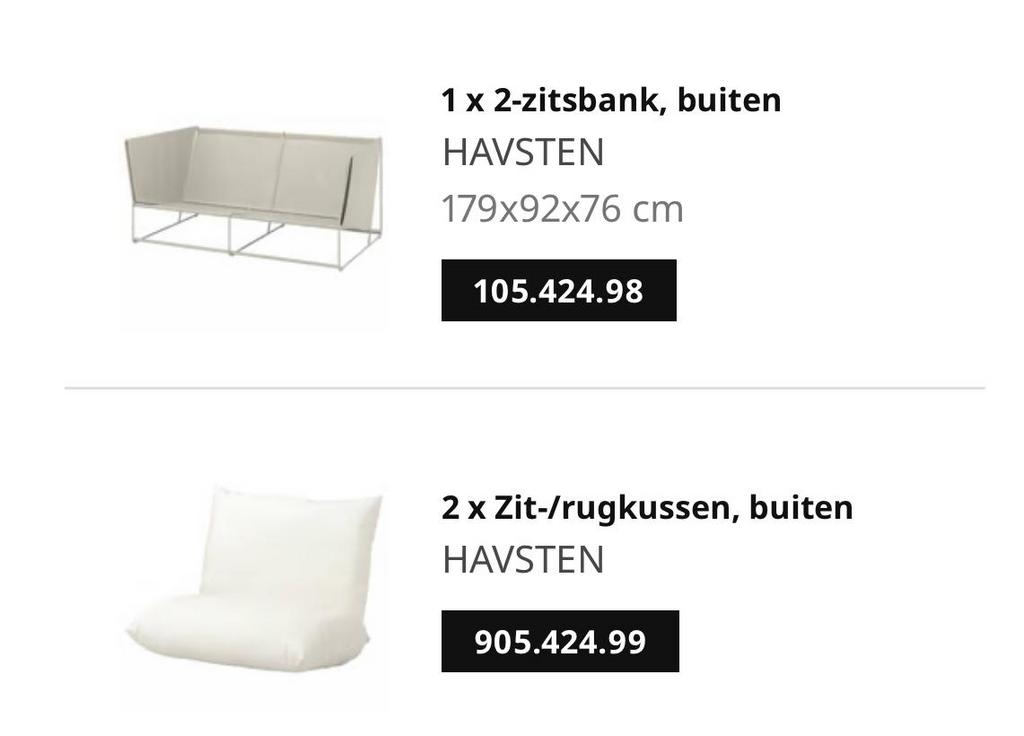 2 Coussins de canapé 2 Ikea HAVSTEN, extérieur, beige/beige, Enlèvement, Beige