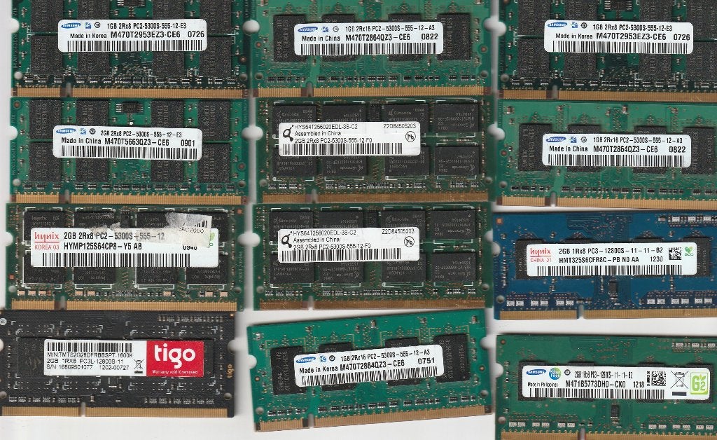 Pakje RAM-sticks voor laptops (SO-DIMM), Computers en Software, Ophalen of Verzenden, Gebruikt, DDR2, Laptop