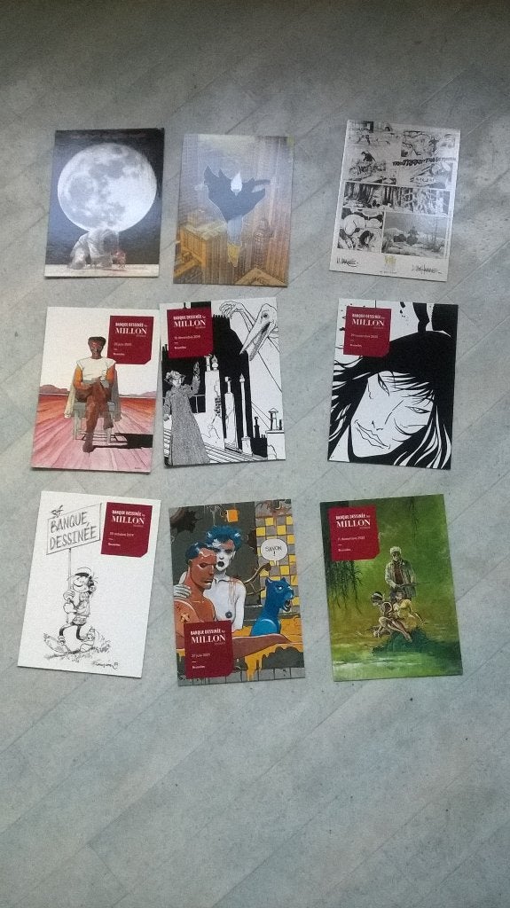 9 verschillende postkaarten van allerhande stripverhalen, Boeken, Stripverhalen, Gelezen, Meerdere stripboeken, Divers., Ophalen of Verzenden