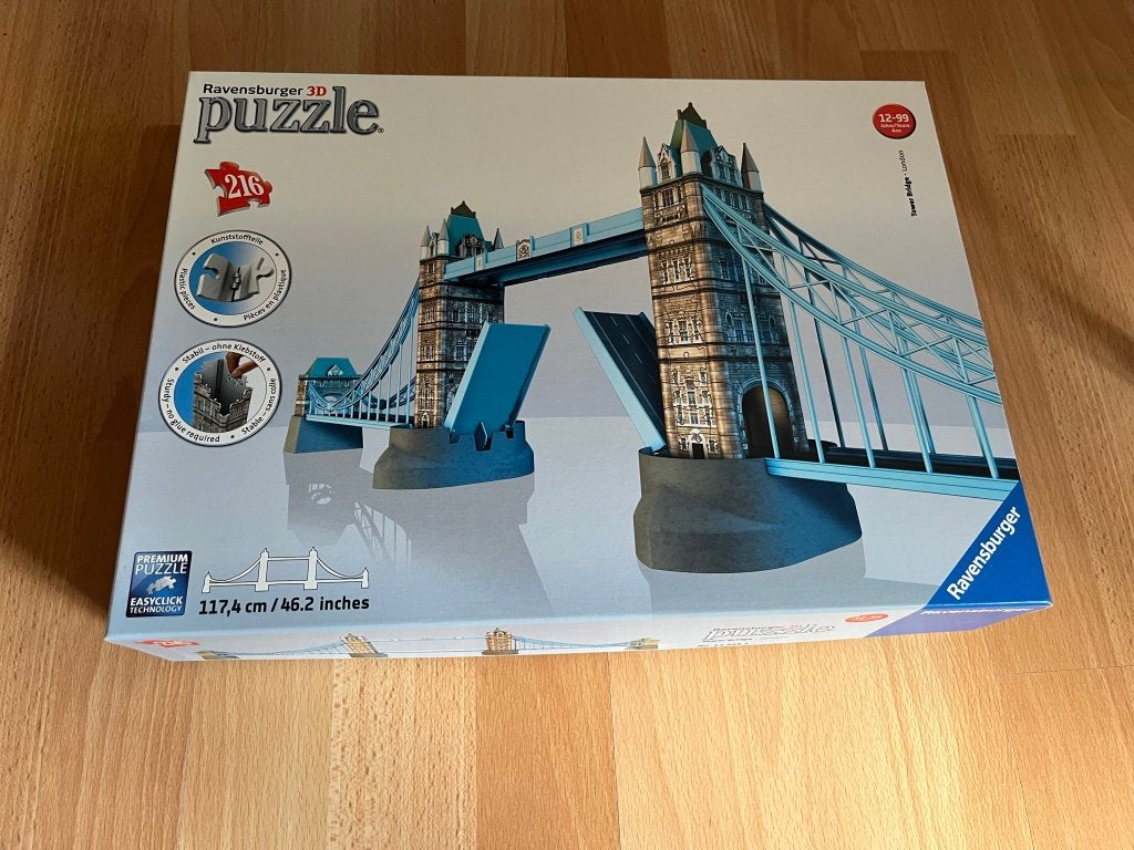 Ravensburger 3D puzzel: Tower Bridge, Hobby en Vrije tijd, Denksport en Puzzels, Ophalen, Minder dan 500 stukjes, Gebruikt, Rubik's of 3D-puzzel
