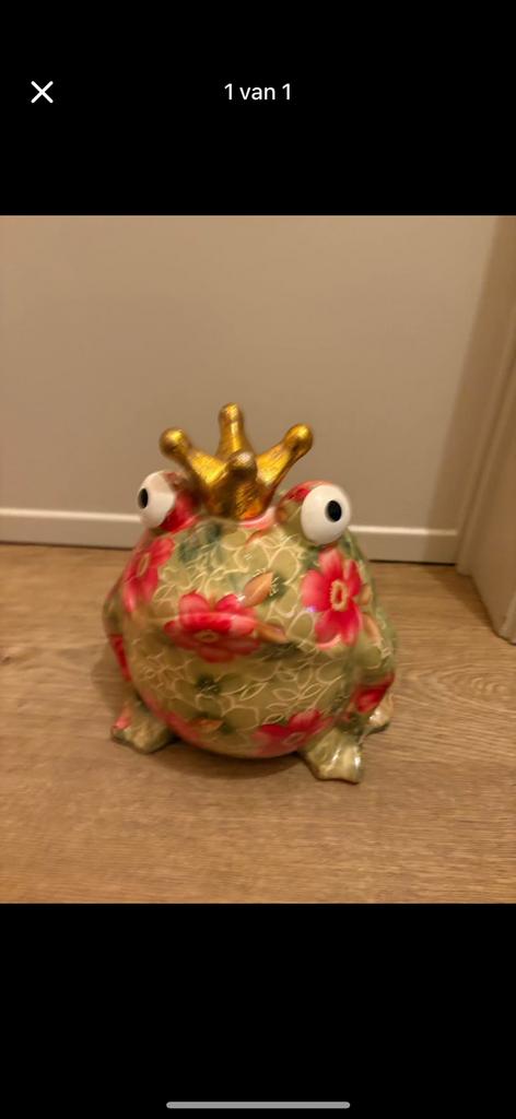 Pomme pidou spaarpot kikker 25 cm op 25 cm, Verzamelen, Ophalen, Zo goed als nieuw, Dier