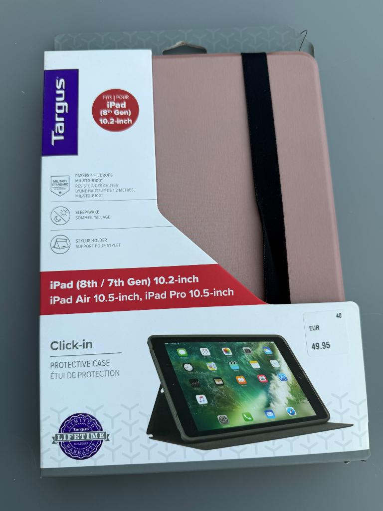 Targus Click-in Case iPad 10.2" & Air/Pro 10.5" - NIEUW, Enlèvement, Neuf, Protection faces avant et arrière, Targus