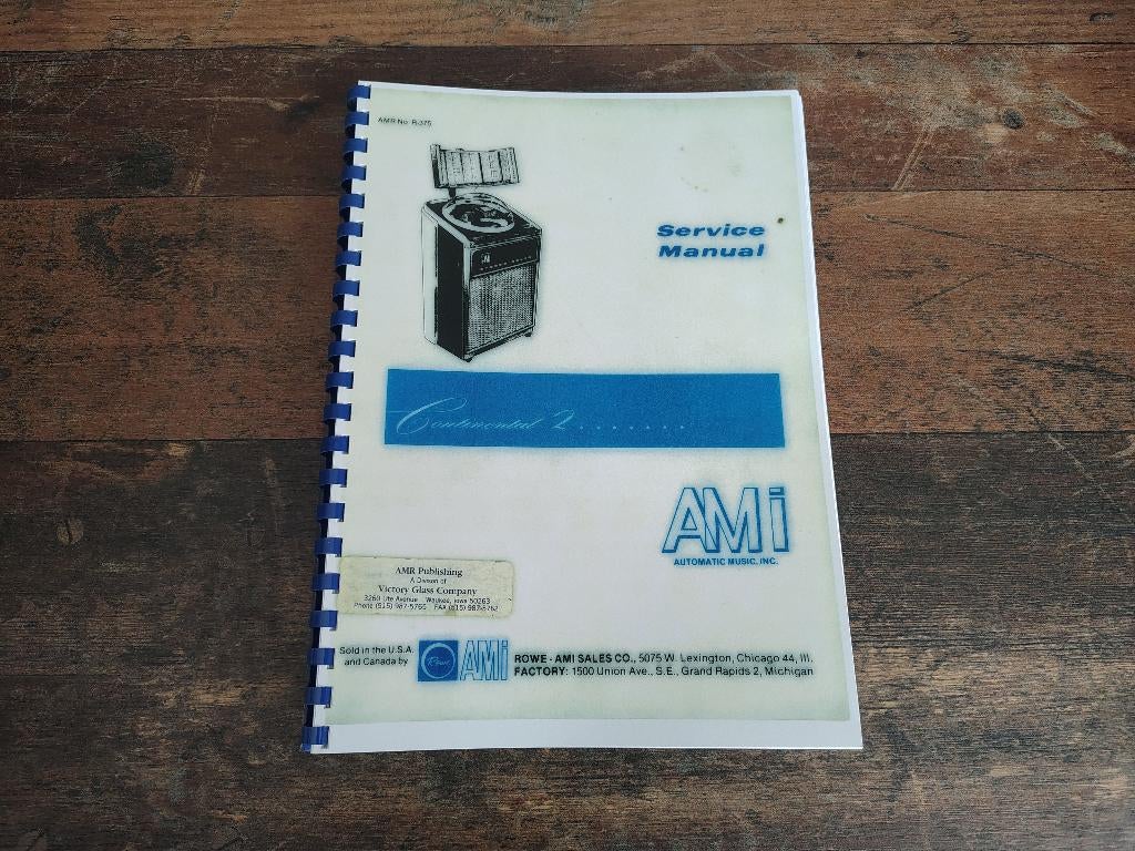 Service Manual: AMi Continental 2 (1962) jukebox nieuw !!, Envoi, Ami