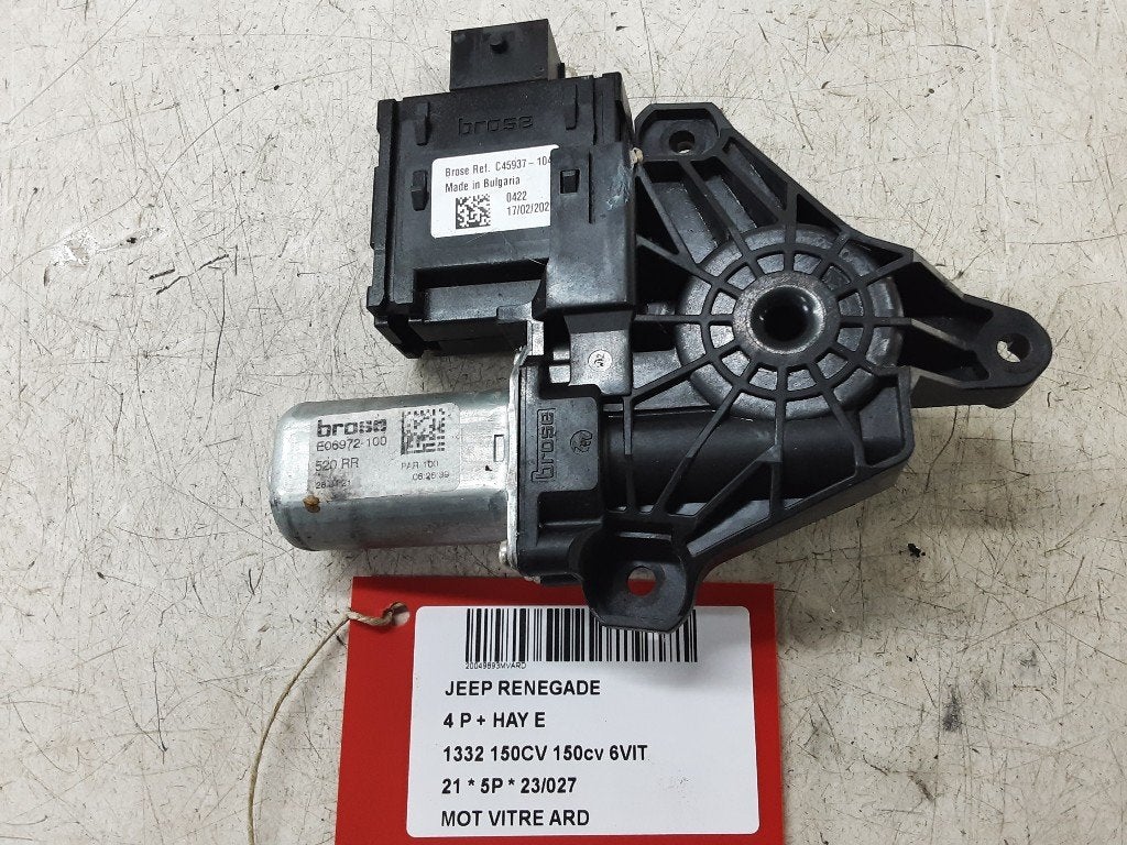 MOTEUR LEVE VITRE ELECTRIQUE ARRIÈRE DROIT Renegade (BU), Jeep, Mevr. I. Hauben, Utilisé, Arrière