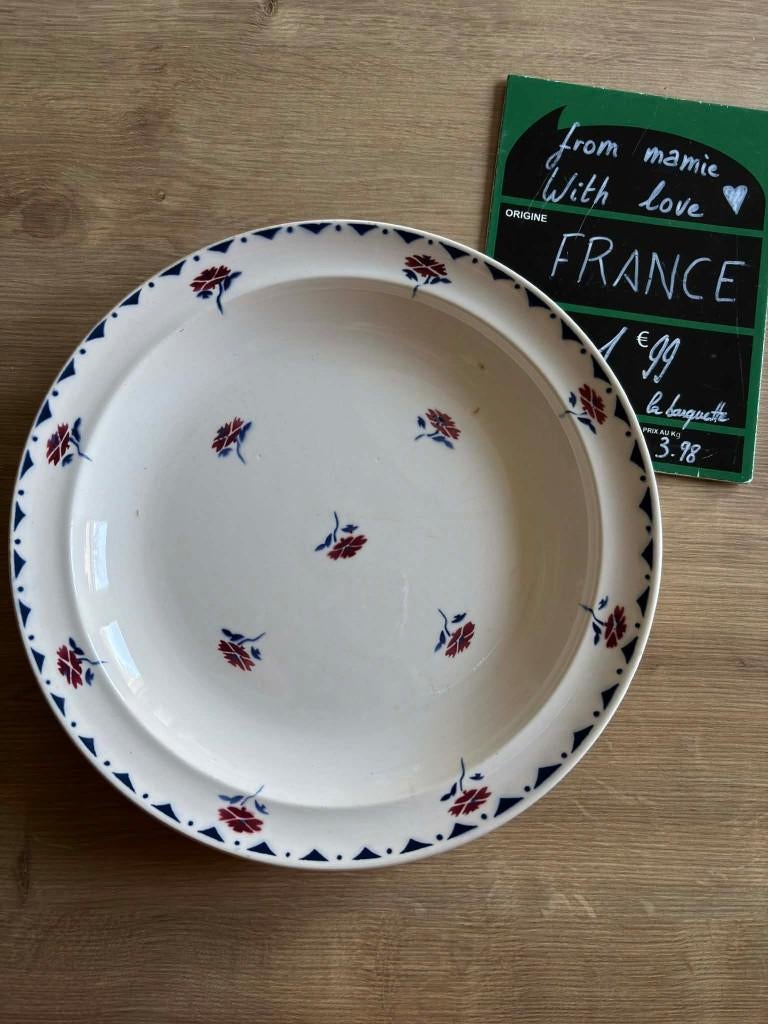 plat creux rond vaisselle vintage Ignace Moulin des Loups, Gebruikt, Keramiek, Ophalen of Verzenden, Kom(men)