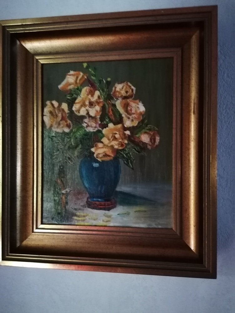Schilderij bloemen E. Deleers, Enlèvement