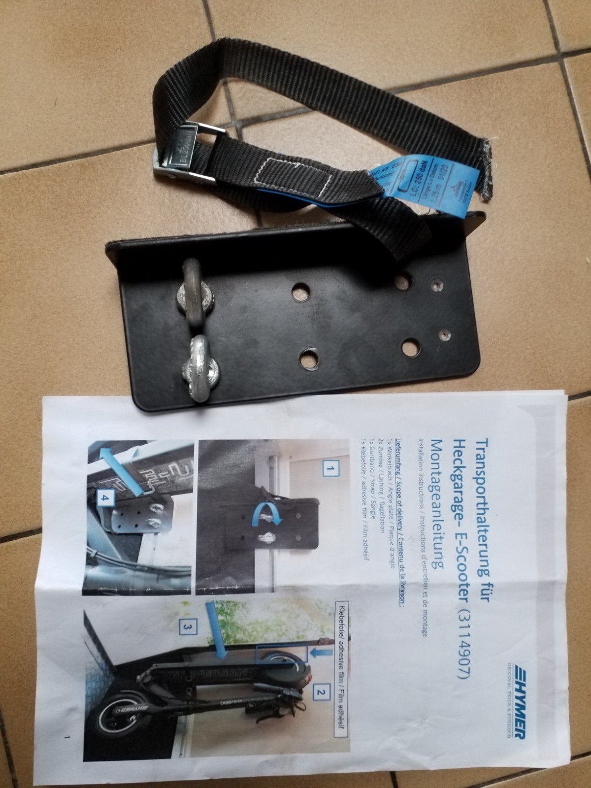fixation trotinette dans soute camping car, Ophalen