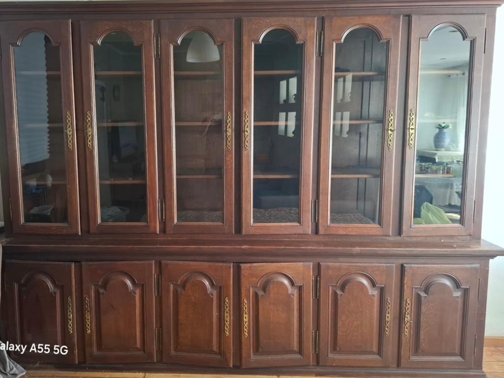 Grand buffet / vaisselier en chêne 3m x 2m20, Maison & Meubles, Enlèvement, Comme neuf, Chêne