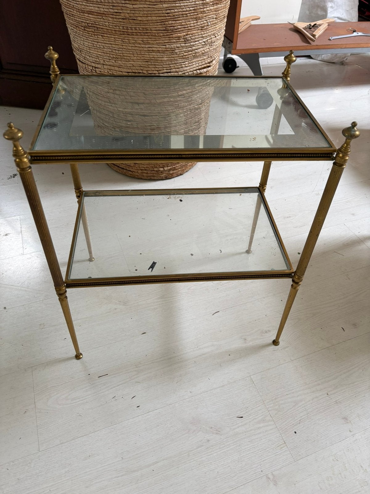 Table basse gigogne / deux plateaux en verre, Maison & Meubles, Enlèvement, Comme neuf, Verre