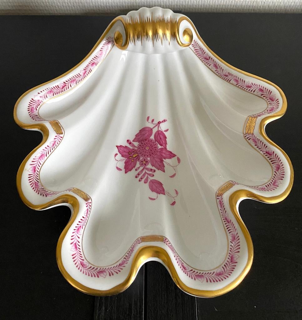 Superbe Plat Coquille Vintage en Porcelaine de Herend, Enlèvement ou Envoi
