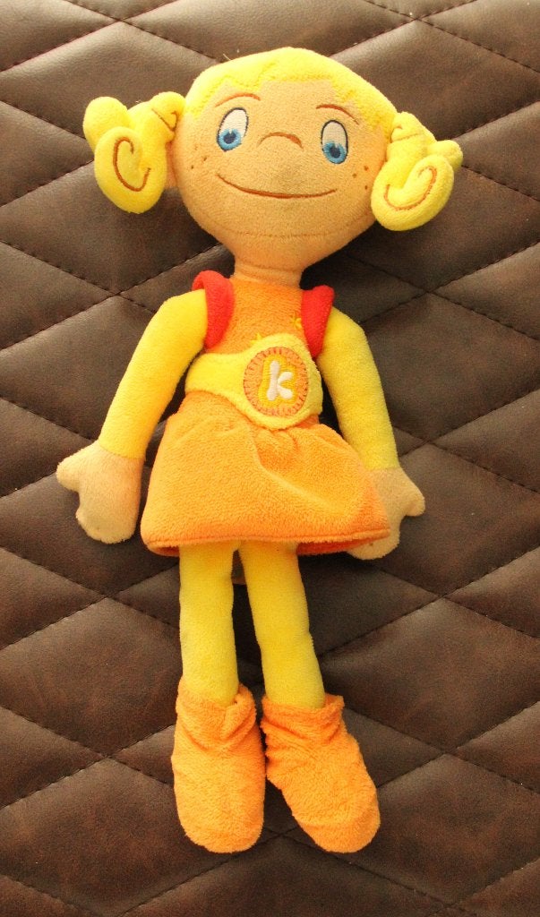 Peluche Kaatje de Ketnet +/- 30 cm, Orange, Enlèvement ou Envoi, Autres marques, Moyen (20 à 80 cm)
