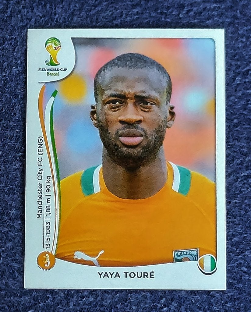 Panini sticker card voetbal ' WK 2014 - Yaya Touré ', Enlèvement ou Envoi, Neuf, Autocollant