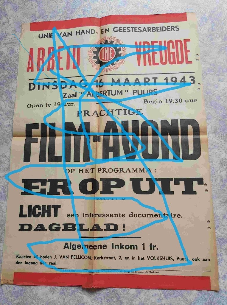 Poster Affiche Antwerpen Collaboratie Bezetting Vakbond VNV, Verzamelen, Posters, Ophalen of Verzenden, Overige onderwerpen
