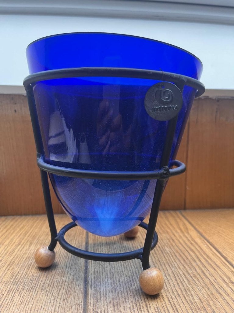 Sierpot / Vaas van Kobaltblauw Glas, Antiek en Kunst, Ophalen