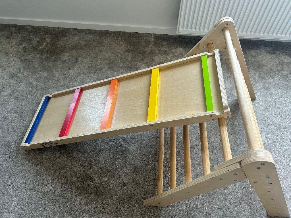 Houten klimladder/glijbaan 2-in-1 en klimdriehoek, Kinderen en Baby's, Speelgoed | Houten speelgoed, Ophalen, Gebruikt, Meubelstuk of Keukentje