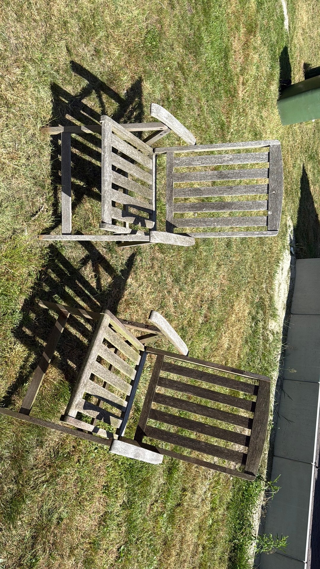 2 houten stoelen, Ophalen, Gebruikt, Hout, Verstelbaar