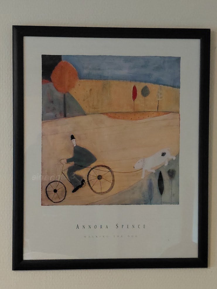 Walking the Dog - Annora Spence (1993), Antiek en Kunst, Ophalen of Verzenden, Poster, Achter glas