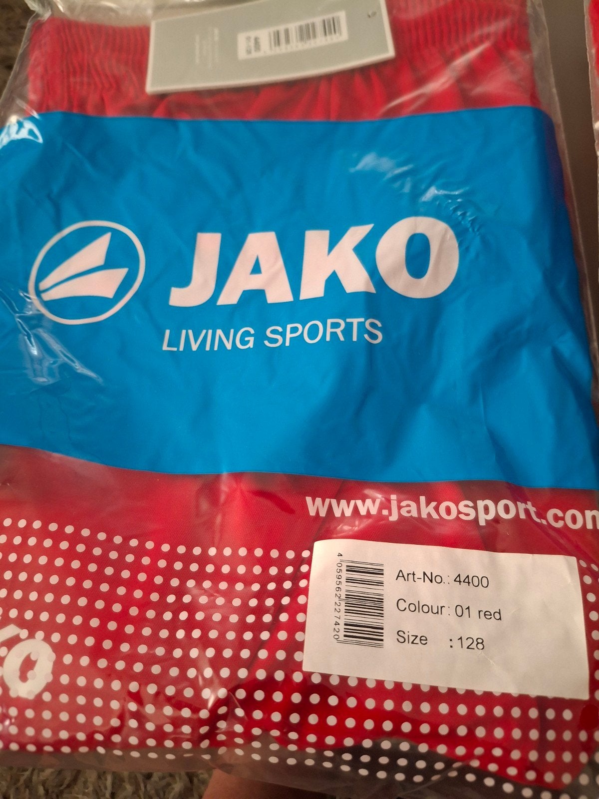 Rood voetbalbroeje Jako mt 128 artnr 4400 colour 01 red, Sports & Fitness, Football, Taille XS ou plus petite, Enlèvement ou Envoi