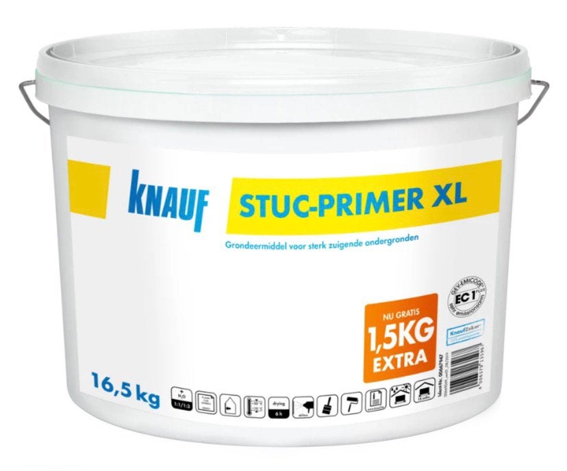 Knauf Stuc-Primer XL 15 + 1,5 kg, Doe-het-zelf en Bouw, Ophalen of Verzenden, Nieuw