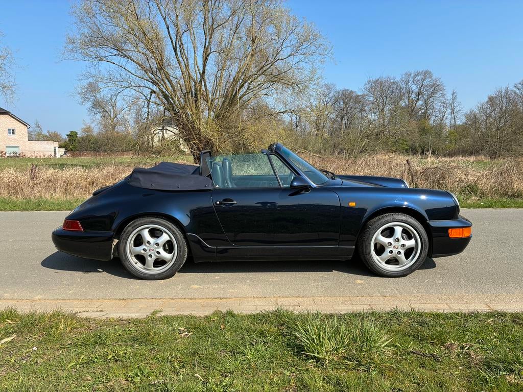 Porsche Cabriolet 911 ( 964) triple blue, Auto's, Achterwielaandrijving, Cabriolet, Blauw, Leder