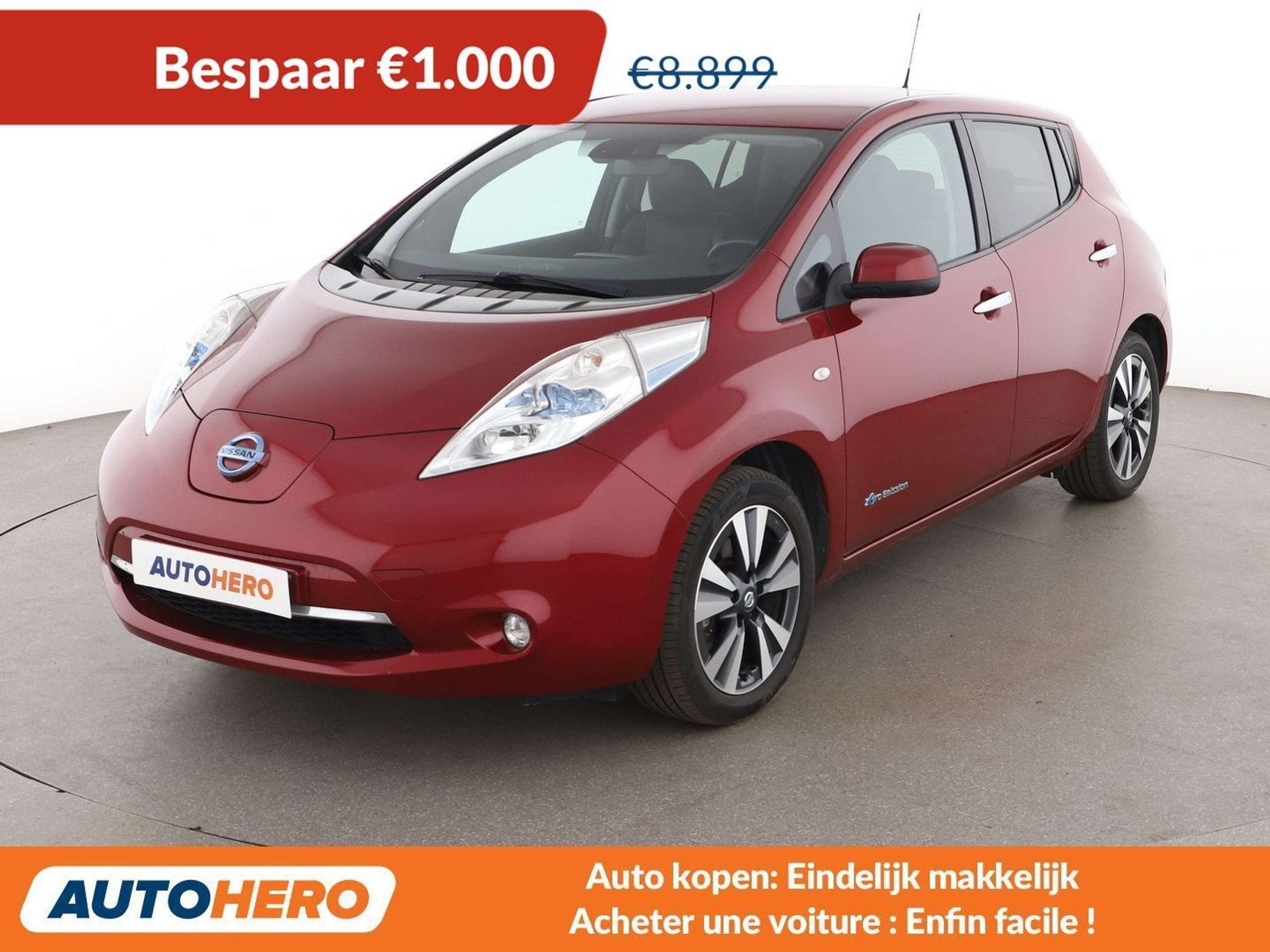 Nissan Leaf electric drive 80 kW Acenta (bj 2016, automaat), Gebruikt, Lichtsensor, Leder, 5 deurs