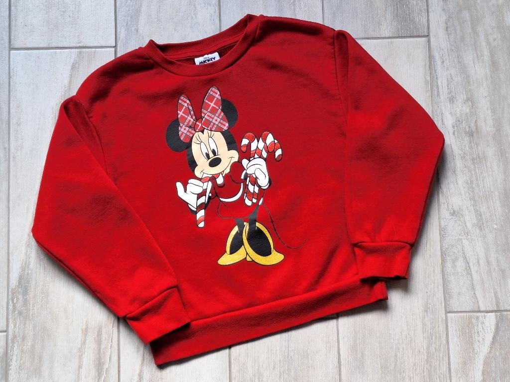 ✿ M122/128 - Kersttrui minnie mouse, Disney, Enlèvement ou Envoi, Pull ou Veste, Utilisé