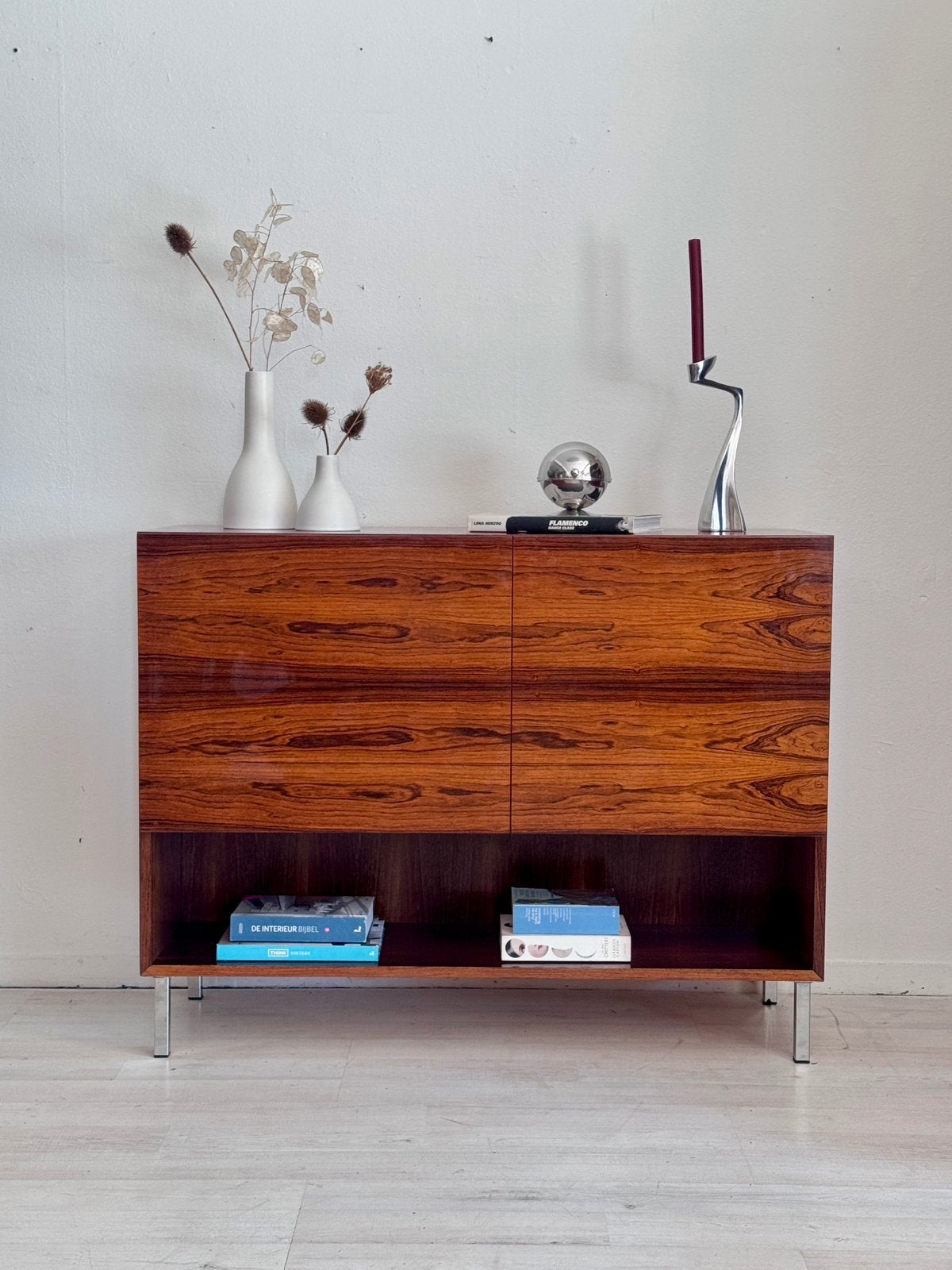 Vintage midcentury dressoir kast palissander, Huis en Inrichting, Kasten | Buffetkasten, Zo goed als nieuw, Minder dan 100 cm