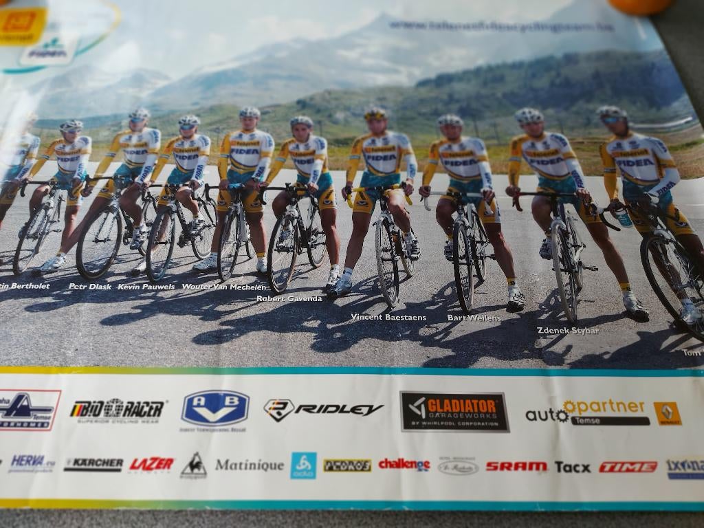 Poster Wielerploeg met namen van de renners, Ophalen of Verzenden