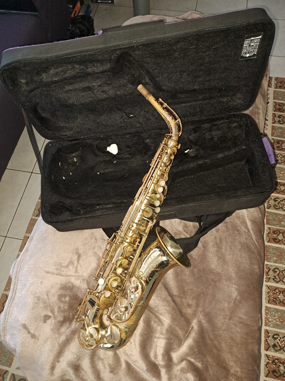 Authentieke Vintage Evette (Buffet Crampon) Altsaxofoon, Enlèvement ou Envoi, Utilisé, Alto, Avec valise