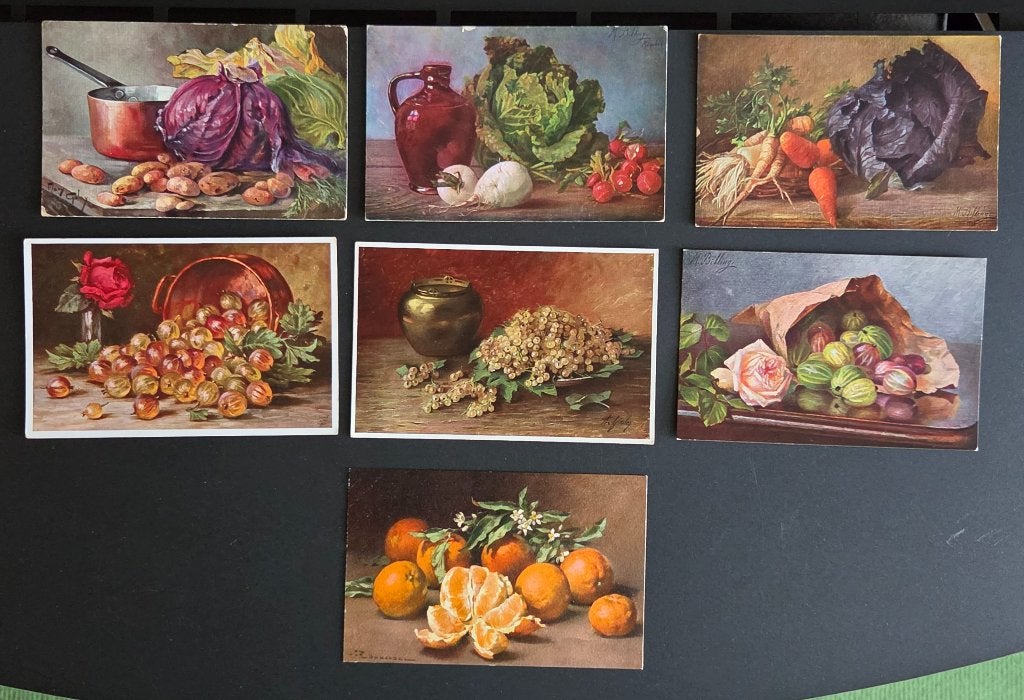 Lot 7 pk groenten en fruit, Verzamelen, Verzenden, Ongelopen, Natuur