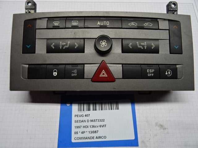 PANNEAU DE COMMANDE CLIMATISATION 407 (6D) (96573322), Autos : Pièces & Accessoires, Kontakt-peugeot@peugeot.com, Utilisé, Peugeot Deutschland GmbH