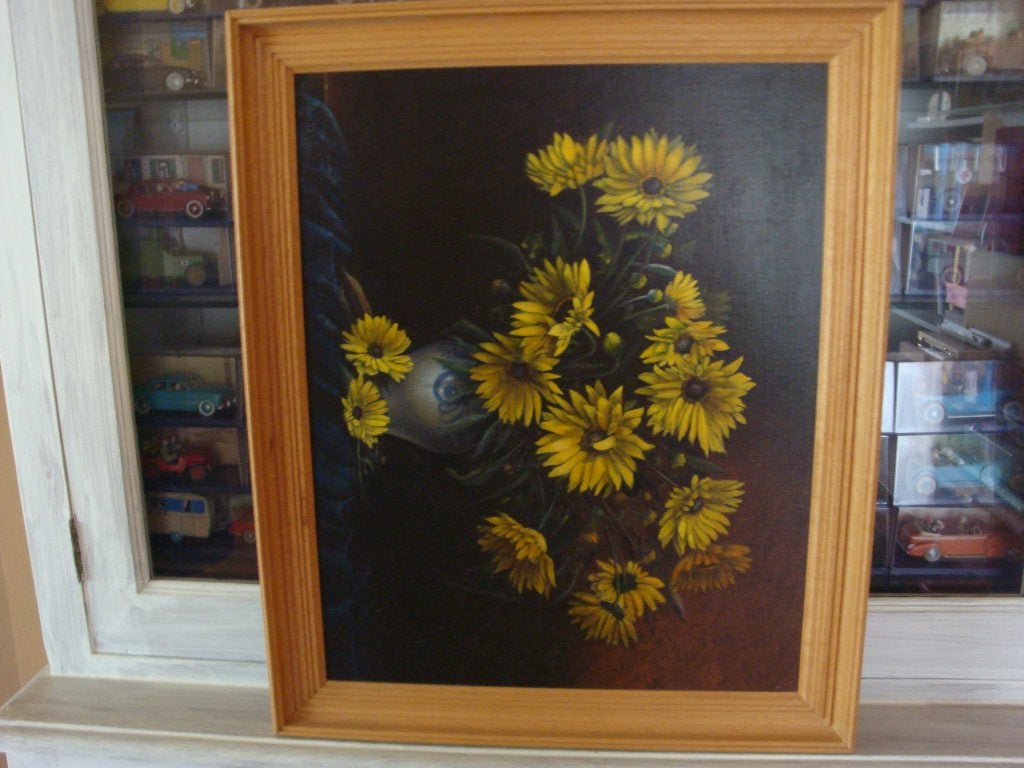 kunst en antieek, Enlèvement, Peinture à l'huile, Fleurs